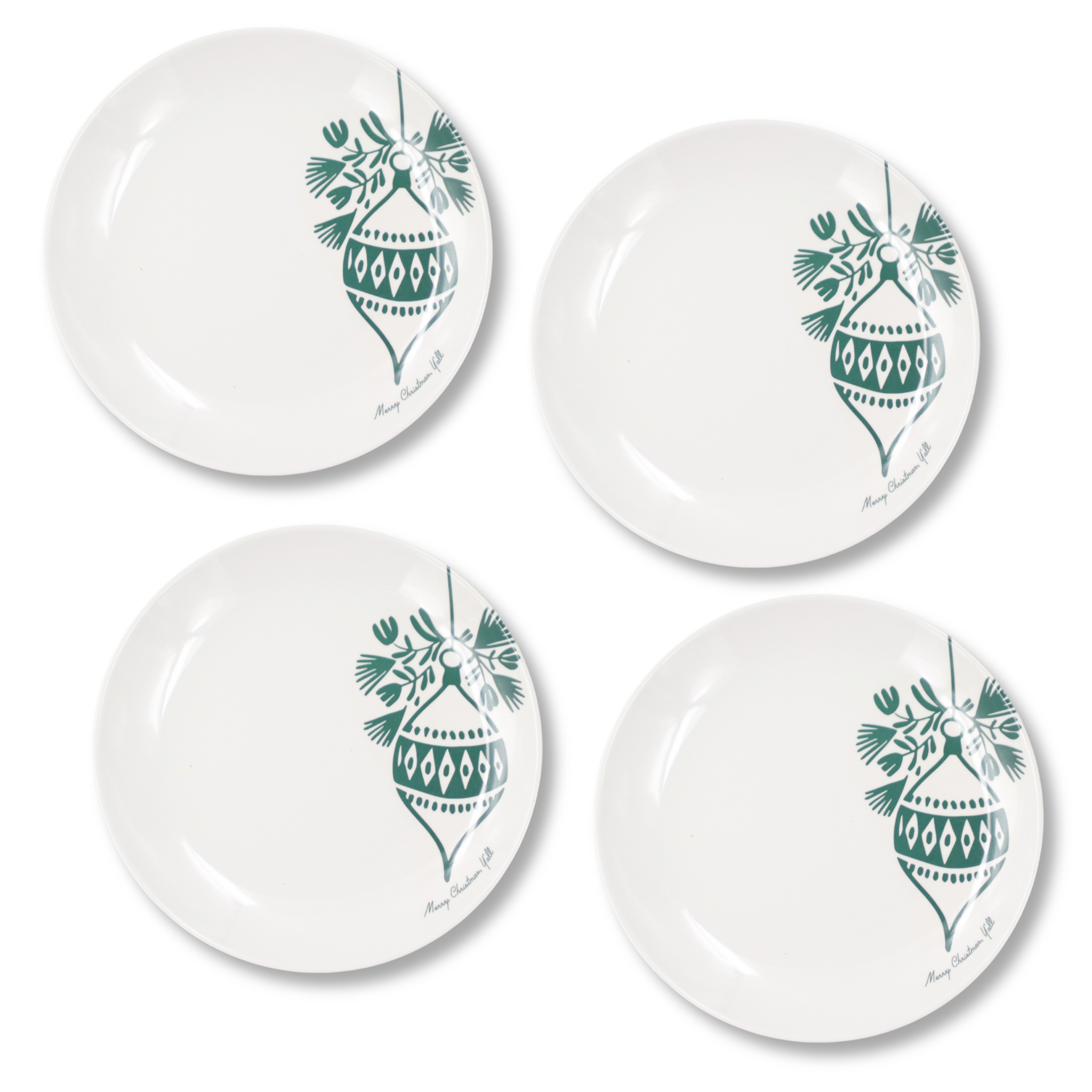 "Merry Christmas Y'all" MELAMINE Large Ornament Plates