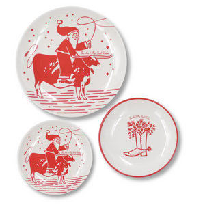 "This Ain't My First Rodeo" MELAMINE Large Santa Plates