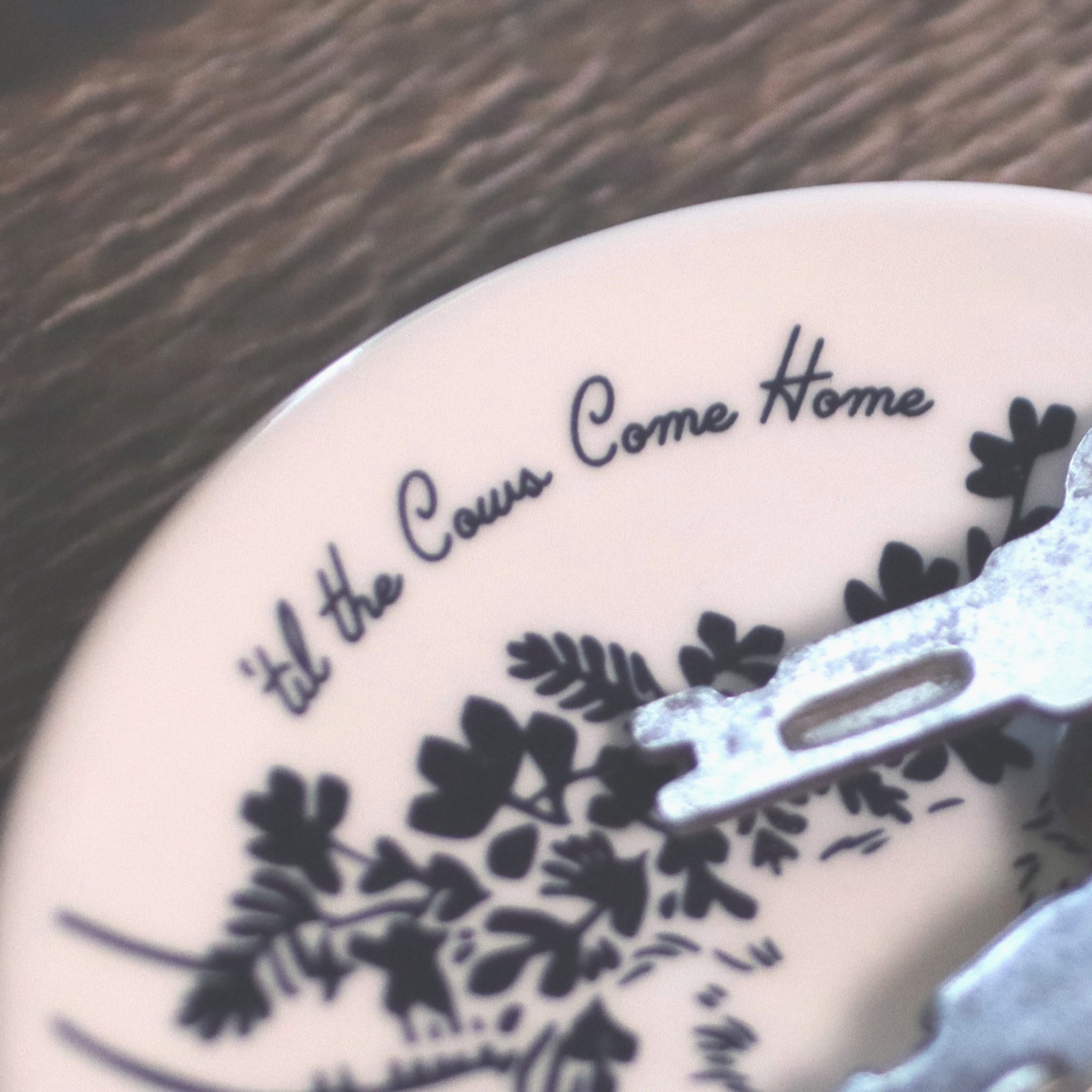 " 'til the Cows Come Home" Porcelain Butter Pat Plate