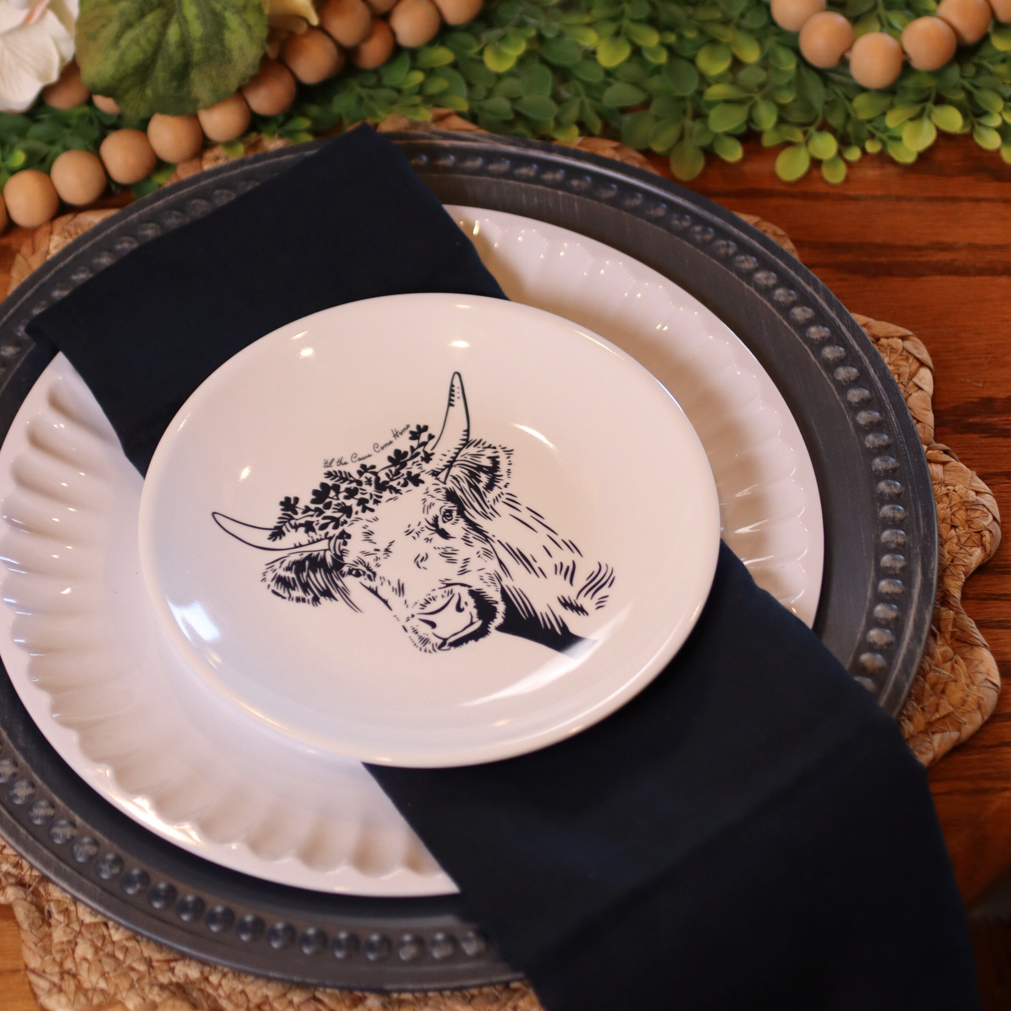 " 'til the Cows Come Home" SMALL Melamine Plate