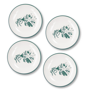 Set of 4 Christmas salad plates and French horn design