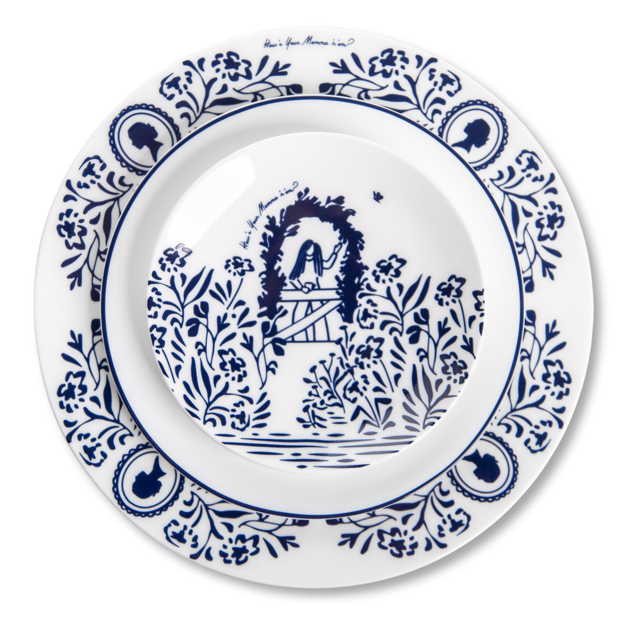 "How's Your Momma 'n 'em?" 3-Piece Porcelain Dinnerware Set