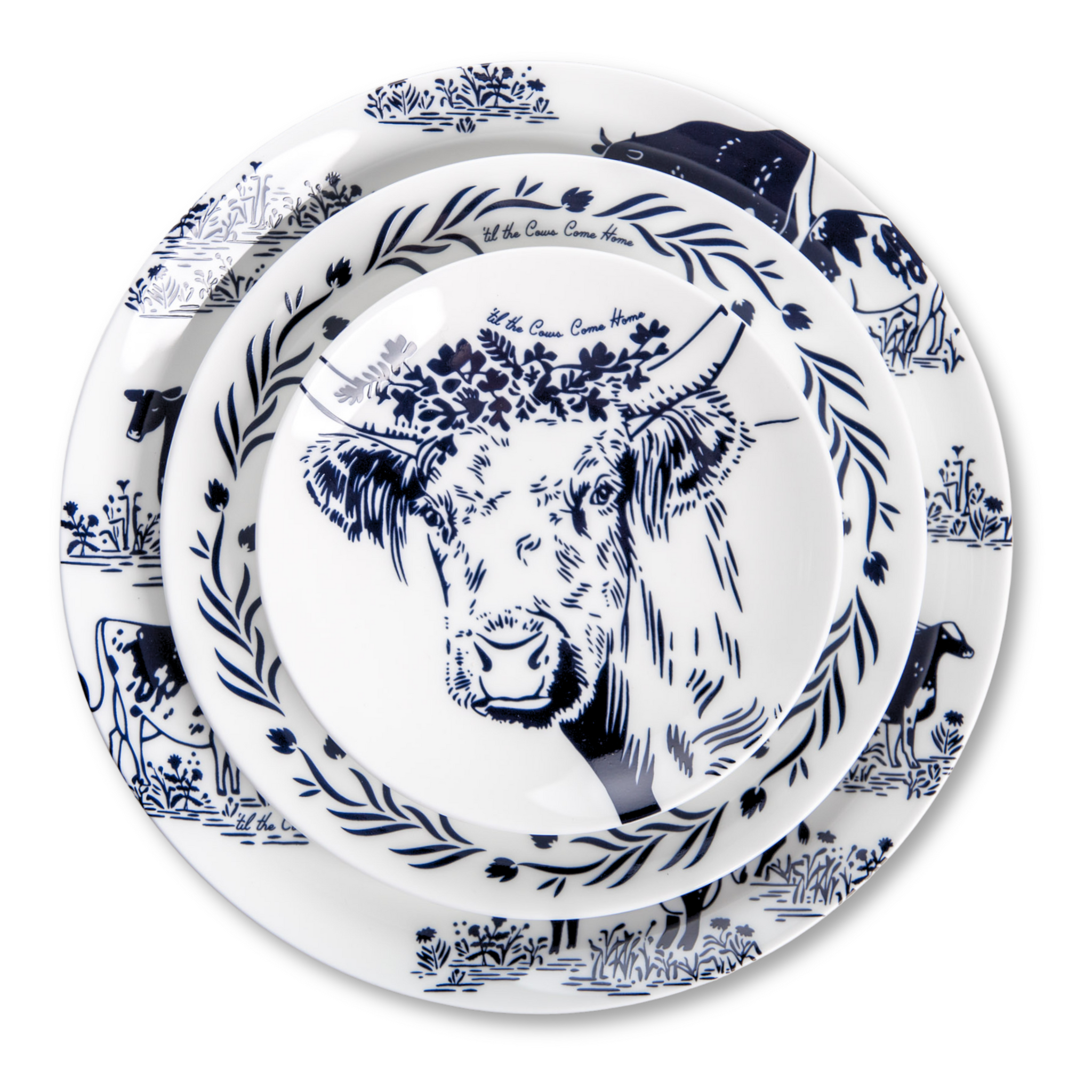 " 'til the Cows Come Home" Porcelain Canapè Plate