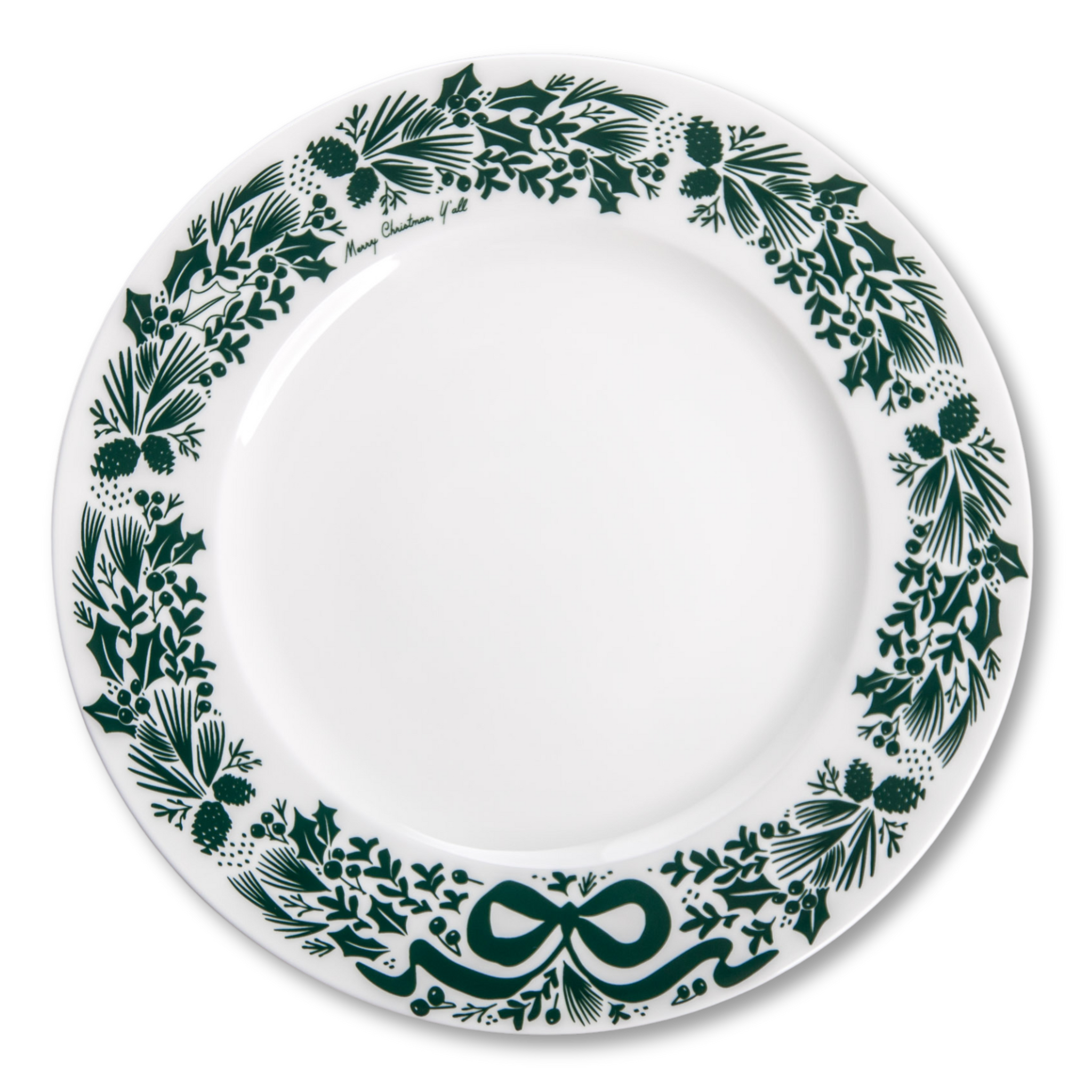 "Merry Christmas Y'all" Porcelain  Dinner Plate