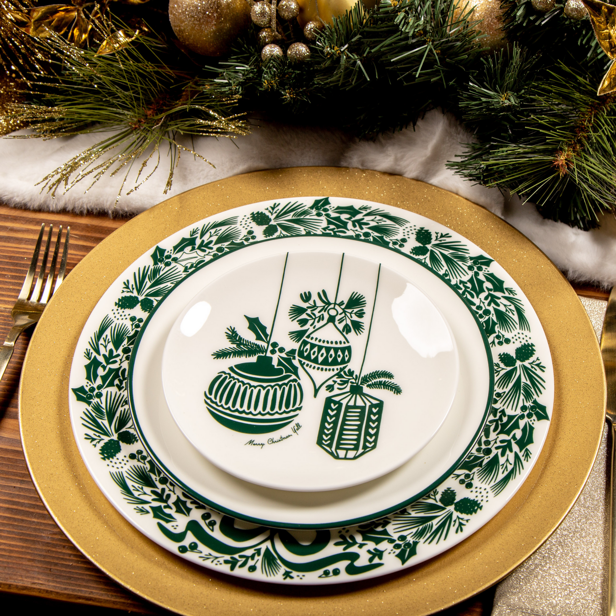 "Merry Christmas Y'all" Porcelain  Dinner Plate