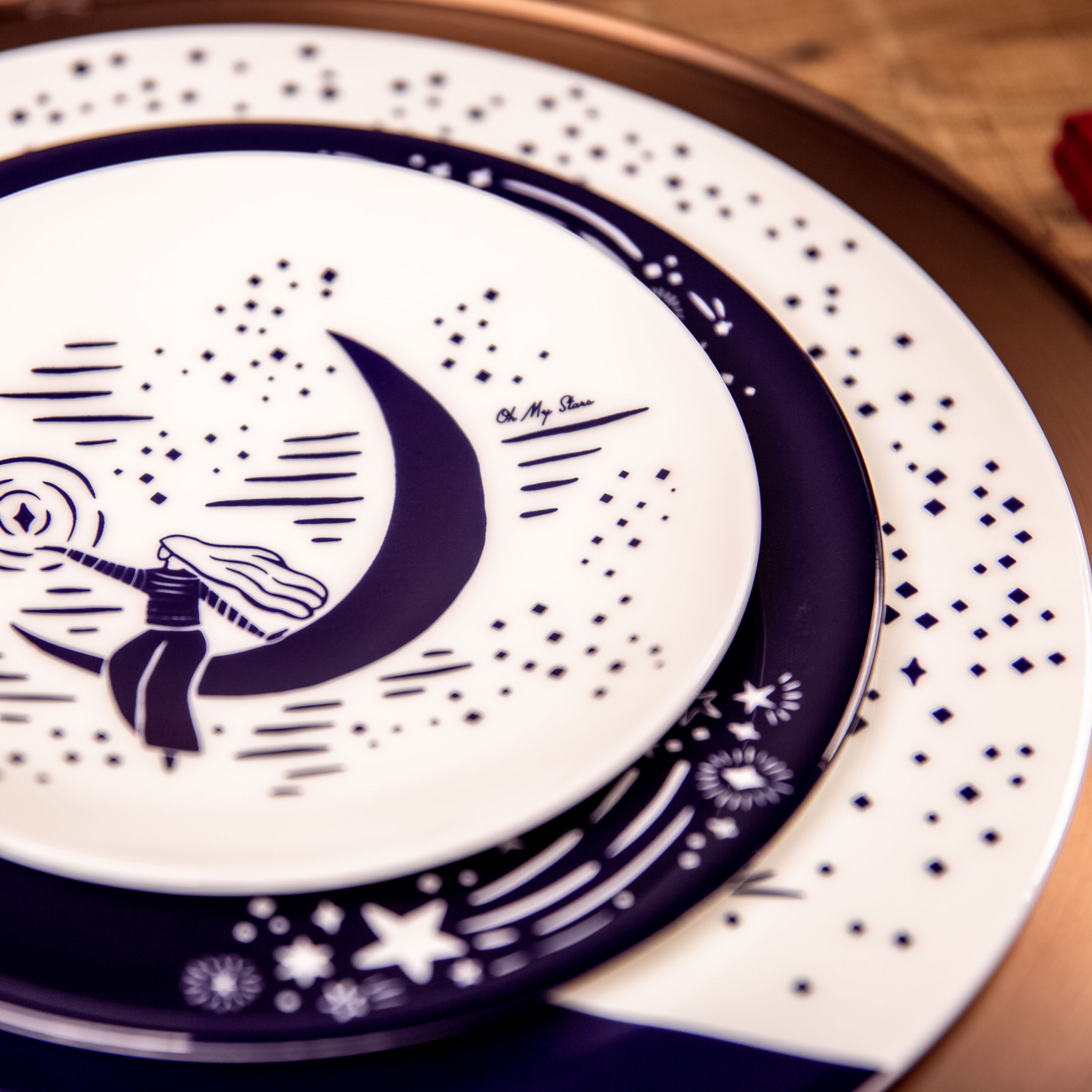 "Oh My Stars" 3-Piece Porcelain Dinnerware Set